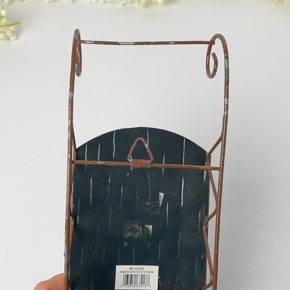 Sleigh Metal Wall Hanging Christmas Decor Snowman by Ganz - Picture 3 of 10
